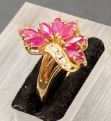 A Gem set ring in 14ct gold setting (3.8g) (Size O1/2)