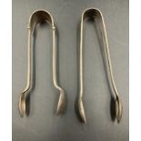 Two pairs of hallmarked silver sugar tongs
