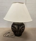 A lantern style metal table lamp (H90cm)