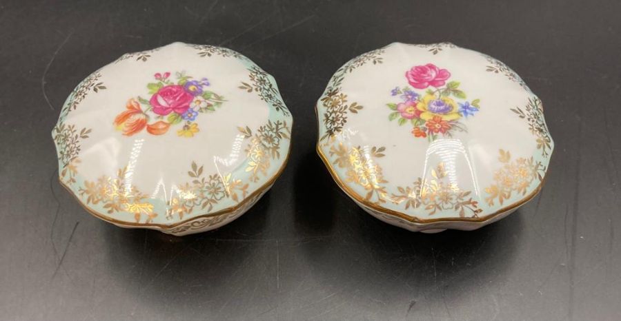 Two Dresden porcelain pill boxes