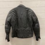 A vintage Stein leather bikers jacket in black size 42