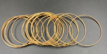 A Selection of various styled gold bangles, Persian gold (Approximate Total Weight 120g)