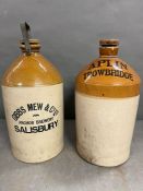 Two stoneware beer flagons by Gibbs New and Co and Aplin Trowbridge