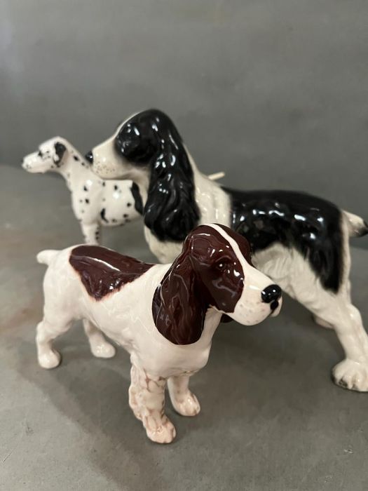 Three Beswick ceramic dogs to include spaniels (H18cm tallest) - Image 5 of 8