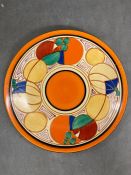 A Clarice Cliff 'Fantasque' pattern plate 23cm diameter