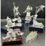 A selection of Swarovski silver crystal boxed figures, special edition years 1999,2000 and others