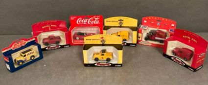 A selection of eight diecasts Royal Mail, AA, Coca Cola and Pepsi themed