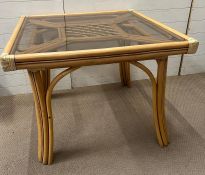 A bamboo square glass top (H76cm Sq97cm)