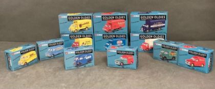 A selection of twelve diecasts, Golden Oldie Corgi series, lorries and vans