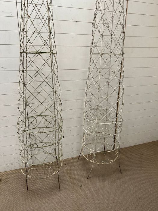 A pair of metal plant support frames (H290cm Dia 47cm) - Image 2 of 2