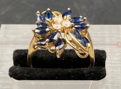 A Gem set ring in 14ct gold (4.8g) (Size N1/2)