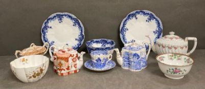 A selection of Wileman and Co and Foley china, various styles and patterns to include teapots,