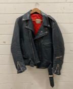 A vintage Lewis leather biker jacket in blue size medium