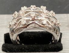 A Diamond dome ring, set in 18ct gold (Approximate Weight 9.9g) (Size M1/2)