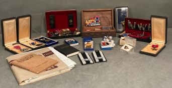 A selection of United States Airforce medals, buttons, insignia and ephemera including books pre