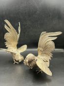 A pair of fighting roosters