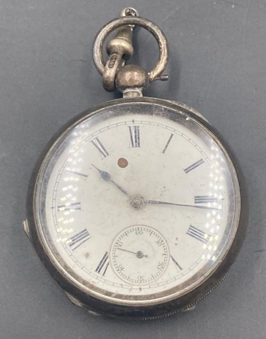 A selection of five pocket watches, three silver, one military AF and another AF - Image 7 of 9