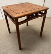 A Chinese hardwood table (H56cm Sq50cm)