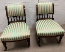 A Pair of ebonised amboyne salon chairs