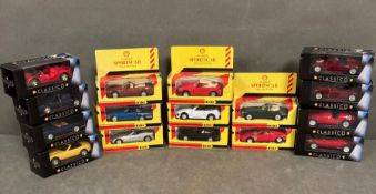 A selection of sixteen diecast vehicles.