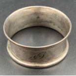 A silver napkin ring