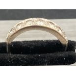 An Art Deco half hoop diamond ring, set in 18ct white gold, diamond is approx 0.45cts (Size N)