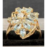 A Gem set ring in 14ct gold (3.9g) (Size O1/2)