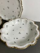 Three Limoges plates with floral pattern, Comte Artois, Louis Kutine