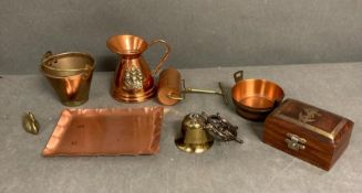 A selection of miniature copper items