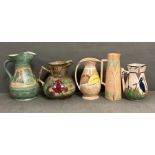 A selection of five jugs and ewers, various makers and marks