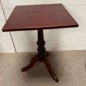 A mahogany pedestal table (H65cm Sq41cm)