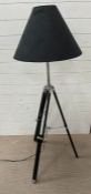 Nautical black wooden tripod floor stand or table standing lamp