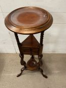 A George III style wash or wig stand, fitted with two drawers