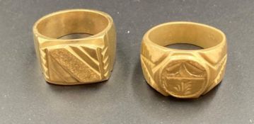 A Pair of substantial brass signet rings