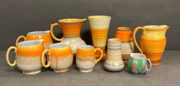 A selection of Shelly Harmony ware to include various jugs and vases