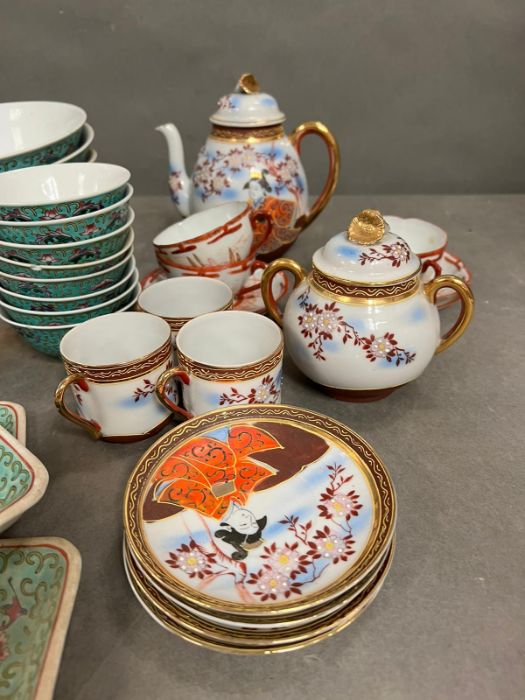 A selection of oriental style rice bowls and tea pots, etc - Image 4 of 4