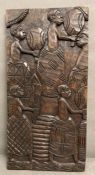 A wooden carved African wall hanging (H60cm)