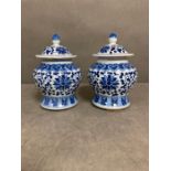 A pair of small Chinese ginger jars (H15cm)