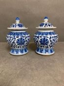 A pair of small Chinese ginger jars (H15cm)