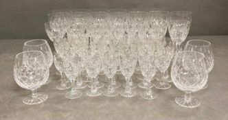 An extensive selection of Royal Brierly cut glass to include red and white wine glasses, sherry