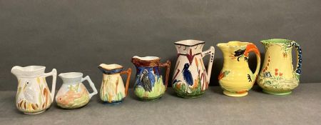 Seven jugs, various makers and marks