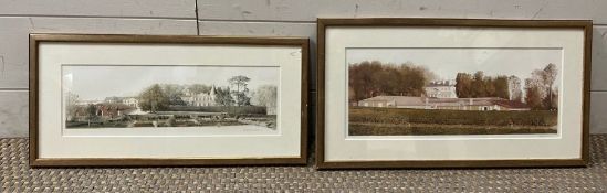 A pair of prints of French chateaus signed lower right