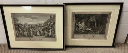 Two engravings "The Idle Prentice" plate II and 7