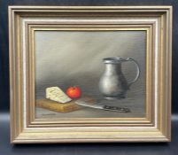 A still life on canvas by Jay Ward signed lower left
