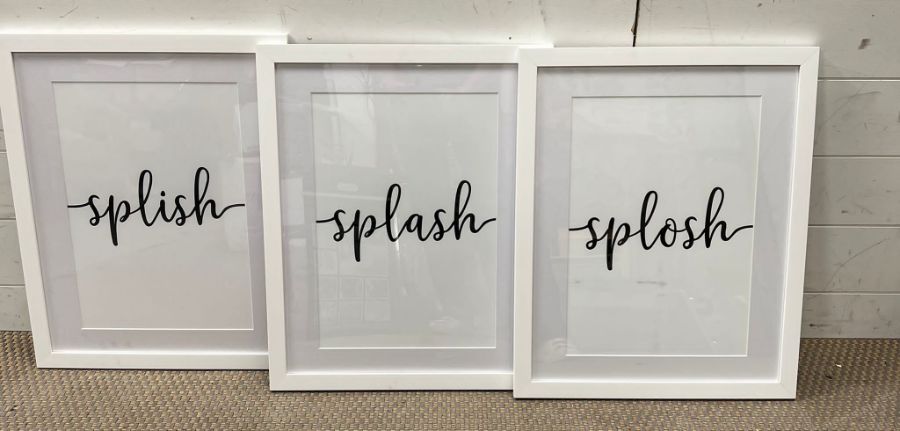 A trio of contemporary prints, Splish, Splash and Splosh