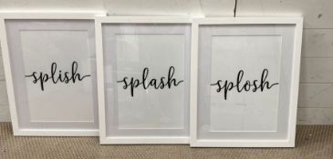 A trio of contemporary prints, Splish, Splash and Splosh