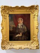 An English school portrait of a lady with a bonnet, unsigned (25.5cm x 20.5cm)