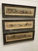 A set of three hunting engraving prints