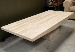 An Italian marble topped coffee table (H 40cm x D 70cm x 150cm)