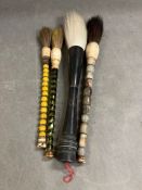 A selection of Chinese calligraphy brushes
